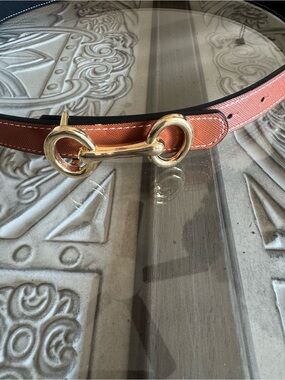 Women's Brown Belt with Gold Horsebit Buckle